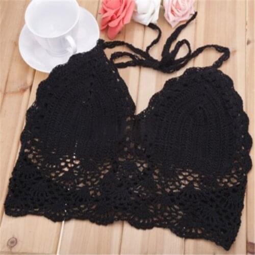 Sexy Women Bralette Bra Boho Beach Bikini Cami Crop Top Tank Crochet corset blusas lingerie