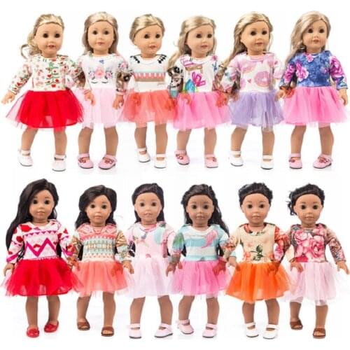 All kinds of chiffon dolls dress sweet skirt for 18 Inch American girl Doll Change clothes Accessories Toy baby gift