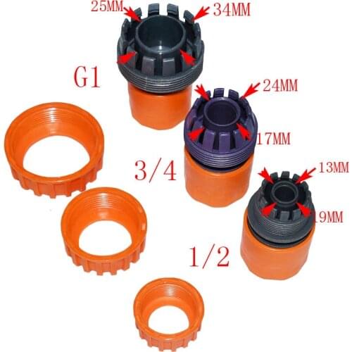 1/2" 3/4" 1" irrigation garden hose connector 16mm 20mm 32mm hose quick connector plastic Water pipe adapter 20 pcs