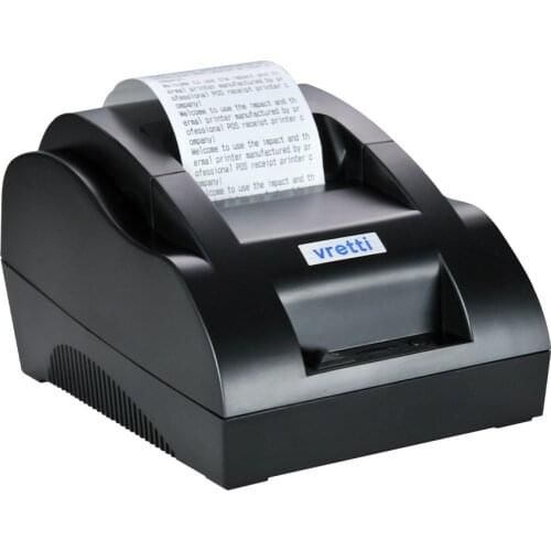 Vretti 58IIZ Thermal Receipt Printer for Android IOS Windows 58mm USB Interface Printer Portable Small Black Thermal Printer POS