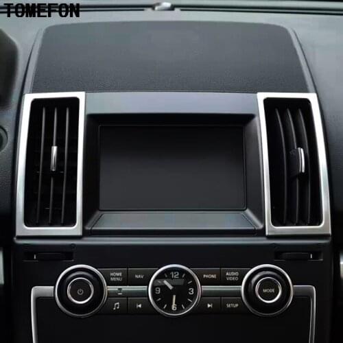 TOMEFON 6pcs For Land Rover Freelander 2 LR2 2012-2015 Sport Chrome Inner A/C Air Condition Vent Outlet Bezel Cover Molding Trim