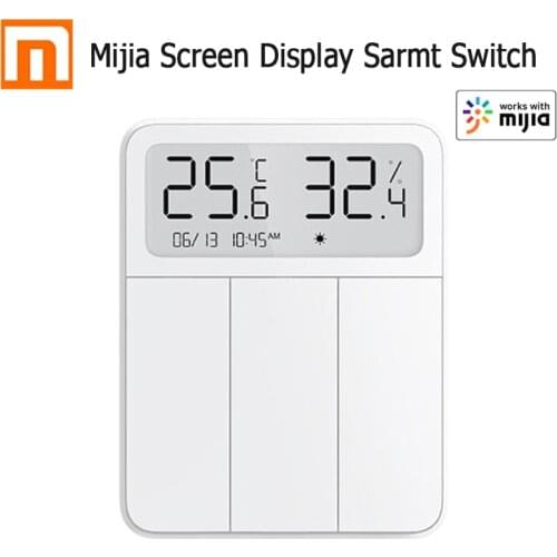 Xiaomi Mijia Smart Thermometer Hygrometer Wall Switch Light Remote Control Wireless 3 Key Switchs Temperature Humidity