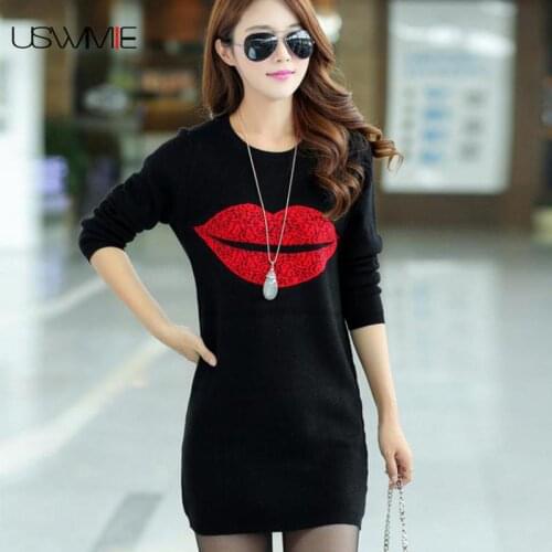 Spring Hoodies Women New Casual Fashion Warm Lips Print O-neck Streetwear Long Sleeve Comfort Leisure Sexy Slim Black Pullovers