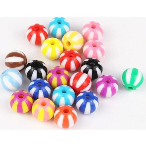 Pick Size 12MM 16MM 20MM Acrylic Striation Bubblegum Beads Mixed Color Chunky Beads Fit Making Necklace&Bracelet