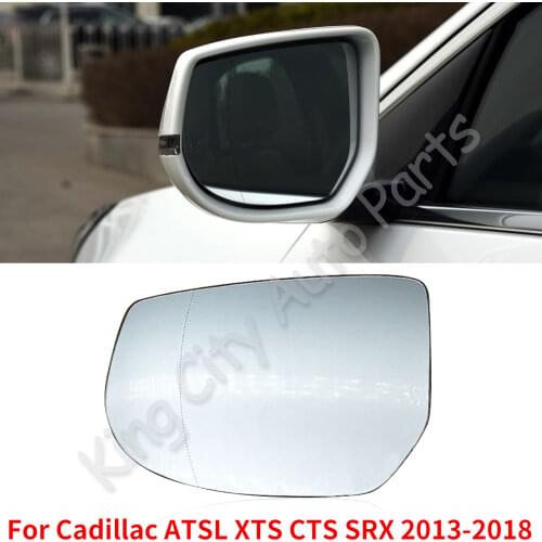CAPQX For Cadillac ATSL XTS CTS SRX 2013-2018 With heating Side Rearview Mirror Glass Rear view Mirror Reversing white Lens