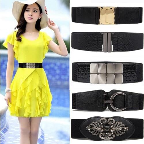 Women Waist wide Trainer Black Bandage Elastic Corset Belt All Match Solid waistbands HOT Riem Ladies Cummerbund Waistband gifts