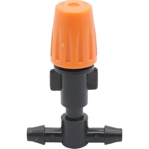 1/4 Inch Orange Garden Irrigation Sprinkler with tees Connector Agriculture Fogger Cooling for 4/7 mm Garden Hose 10 Pcs