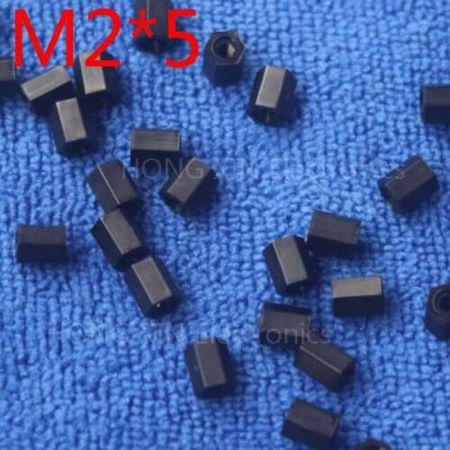 M2*5 1pcs Black nylon Standoff Spacer Standard M2 Female-Female 5mm Standoff Kit Repair Plastic parts Accessories High Quality