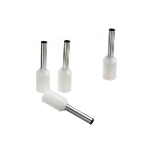 100 pcs White 20 AWG Wire Copper Crimp Connector Insulated Cord Pin End Terminal