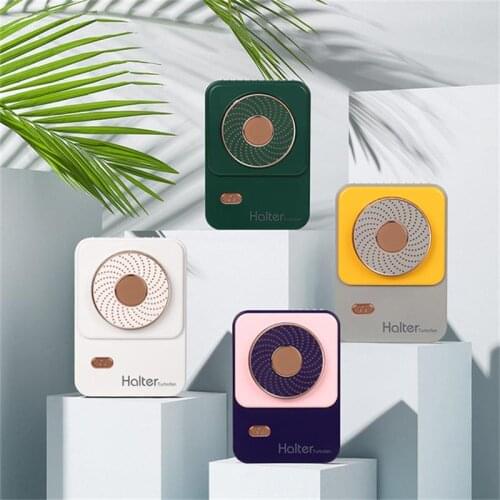 2021 Neck Fan Mini Fan USB Rechargeable Desktop Fan Protable Bladeless Fan