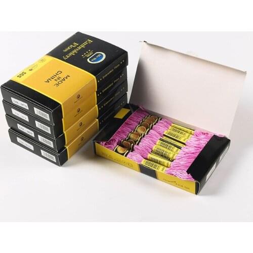 24PCS box thread Similar DMC Cross Stitch Cotton Embroidery Thread Floss Sewing Skeins Craft Cross stitch thread 447 colors ava