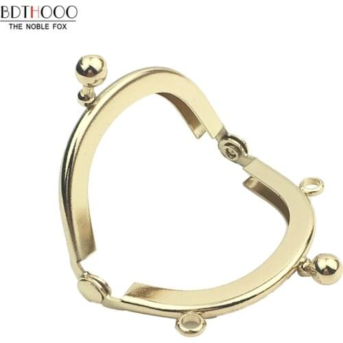 5cm New non-porous Metal Mini Coin Frame Purse Glossy Kiss Clasp Lock Bags Hardware Frame for Bag Accessories