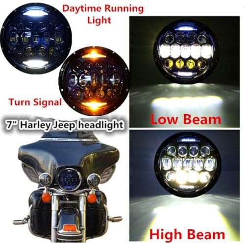 7 Inch Motorcycle Moto LED Headlight With Angle Eyes For Harley Street Glide Softail FLHX FLD for Yamaha Road Star