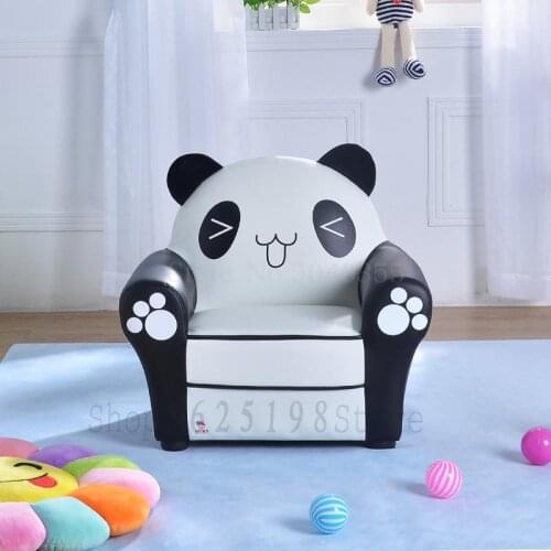 Childrens sofa cute reading chair baby infant back boy and girl lazy cartoon leather art panda seat stool