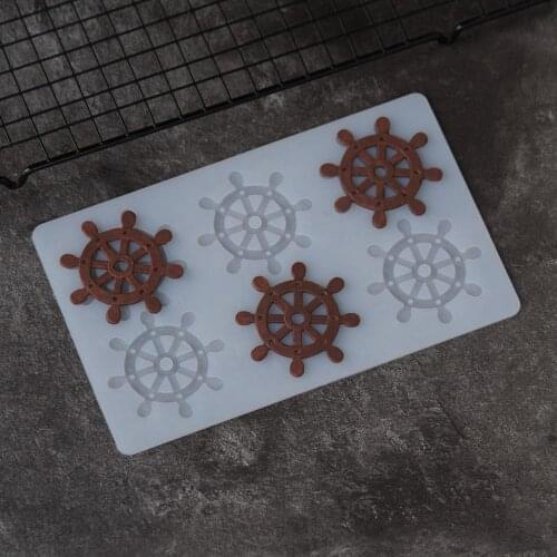 Ship Rudder Helm Shape Silicone Mold Cake Decorating Tools Silicone Mold Chocolate Transfer Sheet Mould Baking Stencil Chablon