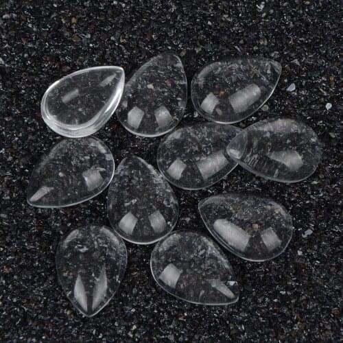 50pcs/lot 13x18mm Teardrop Shape Transparent Glass Cabochon Findings For Making Fashion Jewelry