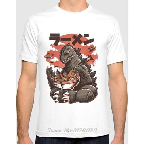 Kaijus Ramen T Shirt Japan Japanese Monster Monsters Anime Oldschool Retro Vintage Cinema Movie T-shirt Men Cotton Tees