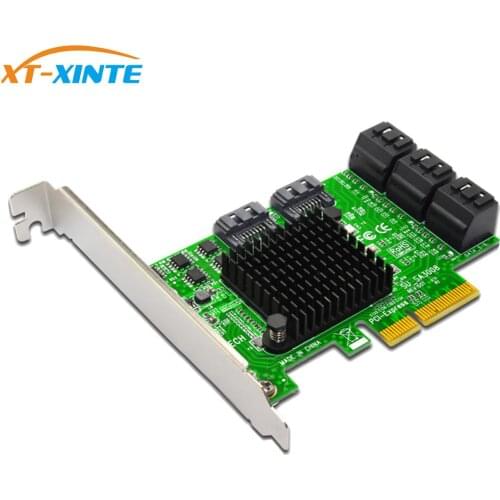 SATA Riser Card 8-port PCI-Express Expansion Card 6Gbps PCI-E to SATA 3.0 Card Adapter for SSD IPFS BTC Miner Coin Chia Miner