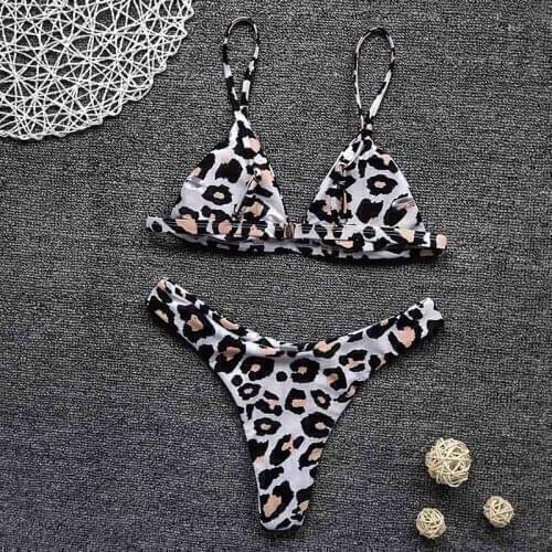 Thong Bikini Set Women Swimwear Tie-Dye Print Push Up Padded Swimsuit Biquini Women Bathing Suit Summer Beachwear