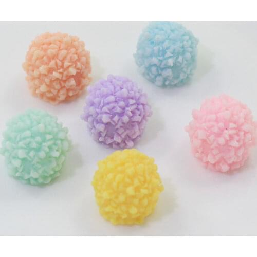 Candy Resin Cabochons - 14MM Coconut Sugar Candy Balls Snowballs Sweet Ice Flatback Cabochons Resin Candy Flatback Caboc