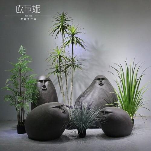 Creative GRP Sculpture Flower Outdoor Shaped Flowerpot Shopping Mall Courtyard Large Size Hotel Flower Box Combination Ornaments