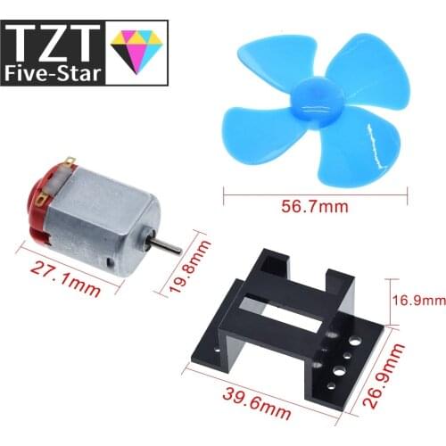 1Set DC Micro 130 Gear motor with fan blade SMAll propeller 3-6V For Arduino DIY experiment +Motor base