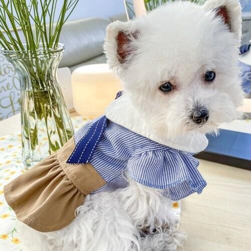New Summer Dogs Skirt Lattice Style Casual Skirt Dresses For Pet Clothes Cute Dog Dress York Clothes For Dogs Skirts Pet Dress