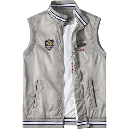 2020 New Bruce&Shark Thin Cotton Men Vest Top Quality best Embroidery Men Coat Fashion Casual Size M TO 4XL Men Outerwear