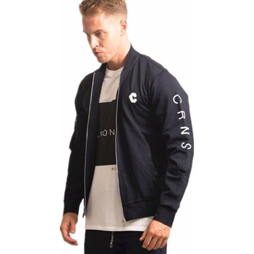 New arrival men Autumn Bodybuilding Clothing men Jogger tops sportswear Streetwear fashion casual Slim gyms fitness Zipper Coat