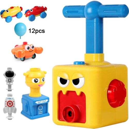 New Rocket Balloon Launch Tower Toy Puzzle Fun Education Inertia Air Power Balloon Car Science Experimen Toys for Children Gift