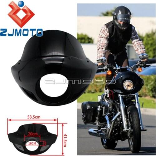 5.75" 5 3/4 inch Headlight Fairing Round Head Lamp Cowl Fork Mount For Harley Iron Glide Sportster Dyna FX XL 883 1200 Touring