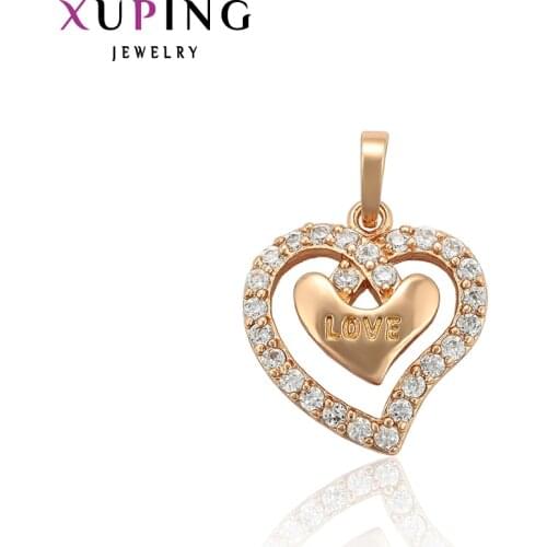 Xuping Fashion Jewelry Heart Shaped Necklace Pendant For Women Girls New Arrival Cute Romantic Mothers Day Gifts 34015