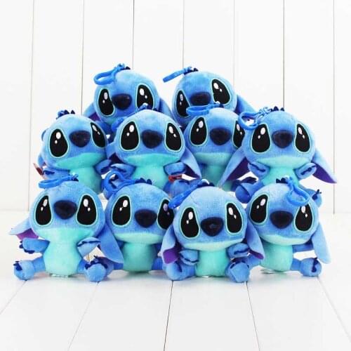 50pcs/Lot 10cm Super Cute Lilo and Stitch Plush Doll Toys Lovely Stitch Toys Keychain Pendant Plush Animals Christmas Gifts