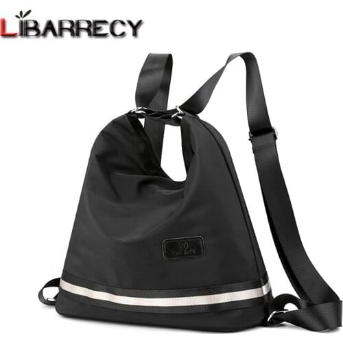 Casual Backpacks for Women Nylon Cloth Black Backpack Designer Brand Waterproof Bookbag Contrast Color Travel Bag Female Mochila