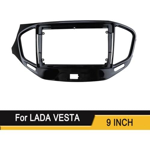 2Din Car DVD Frame Audio Fitting Adaptor Dash Trim Kits Facia Panel 9inch For LADA VESTA 2015-2019 Double Din Radio Player