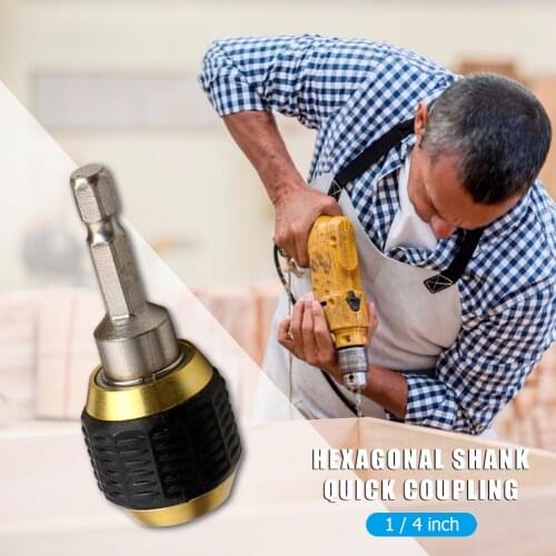 Hexagonal Shank Quick Coupling Self-Locking Connecting Rod Drill Bit Adapter 1/4 inch Power Tool for Deck Building Supplies