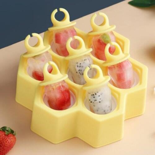DIY Popsicle Maker 7 Ice Cube Honeycomb Tray Silicone Mold Creative Shape Home Party Popsicle Maker Tools Kitchen Accessories