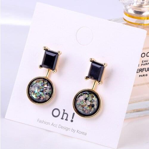 Temperament Simple Geometric Earrings Female Wild Colorful Nightclub Earrings Europe and America Jewelry For Women