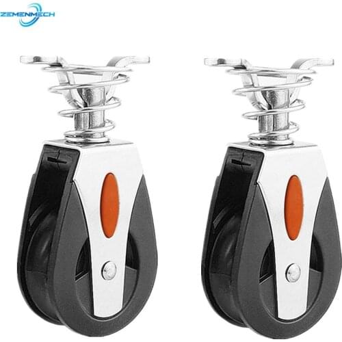 2PCS 1500Lbs Load Sheave Block Universal Head Pulley Swivel Sailboat Plain Bearing Block Rope Runner Boat Pilate Accessories