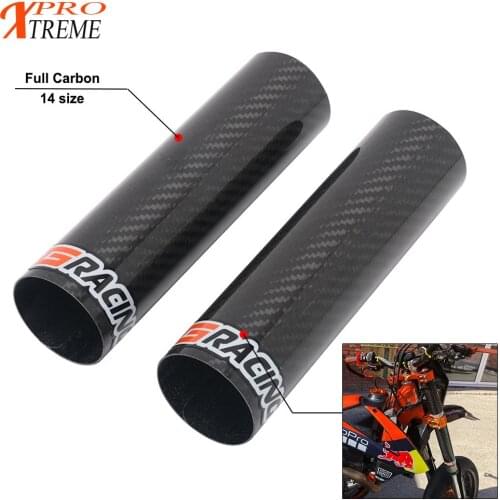 Motorcycle Universal Carbon Fiber Front Shock Protection Cover Fit For Most Motorcycle On Off Road Dirt Bikes 150 160 170-250mm