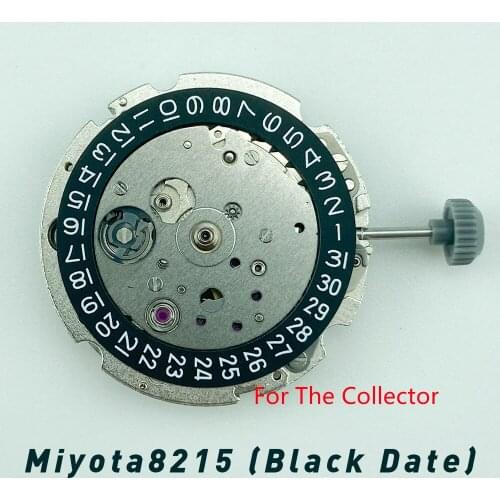 High Quality Miyota8215 Movement New Version with Black Date Wheel (Date At 3) Quick Date Setting Free metallic dial ring