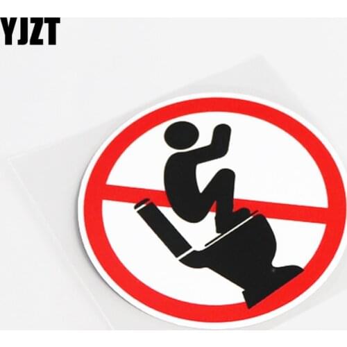 YJZT 9.6CM*9.6CM Fashion Warning Mark No Jumping PVC Car Sticker Decal Decoration 13-0534