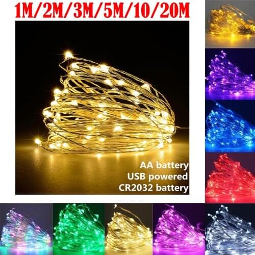 1-20M Light String Christmas Ornaments Wedding Party Decoration LED Fairy Lights Garland Decor for Outdoor Home New Year Xmas
