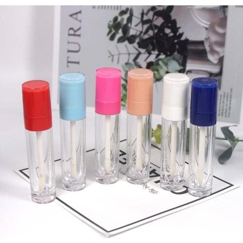 100pcs 6ml Empty Lip Gloss Tubes with Wand Lipstick Tubes Plastic Refillable Lip Balm Bottles with Rubber Stoppers