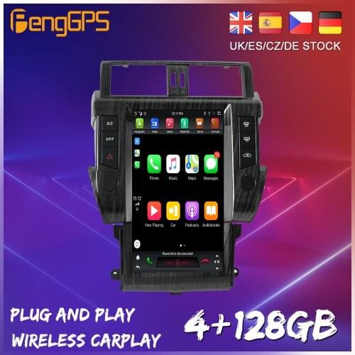 128G Android 9.0 Tesla Style Vertical Screen For Toyota Land Cruiser Prado 150 2014+ CarPlay GPS Radio Auto Stereo Head Unit