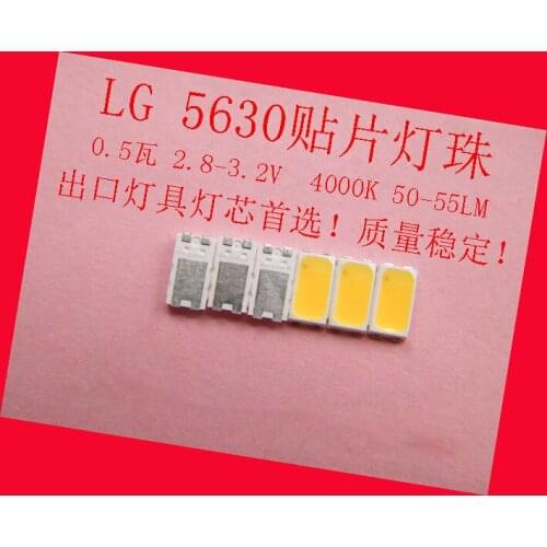 100piece/lot Highlight lg 3V 5630 SMD LED LEDs 4000K White light emitting diode