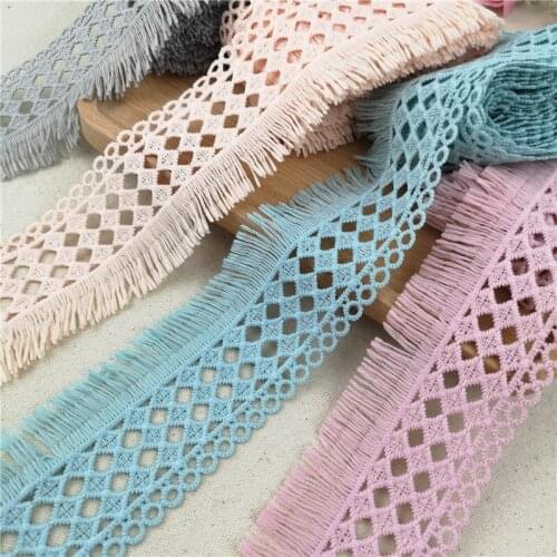 3 Meters Price New 6 Cm Wide Blue Polyester Water Soluble Milk Silk Sofa Curtain Cloth Art Lace Trim Lace Fabric Accessories