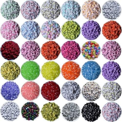 35 colors Letter Beads Square Colorful Alphabet Beads For DIY Crafts 6x6mm Acrylic Beads For Making Bracelet & Necklace Gifts