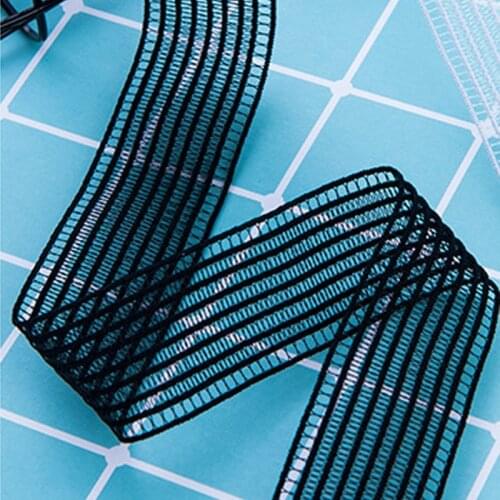 50 Yards Black Net Lace Elastic Band Polyester 41mm Stretch Waist Strap Underwear Garment Sewing Accessories Clothing Handmade