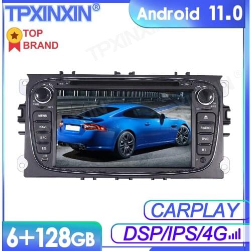 6+128G Android 11 For FORD Focus S-MAX Car Multimedia Player GPS Navi Audio Stereo Screen DVD Head Unit Tape Recorder